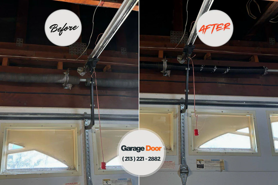Before and after: garage door repair Eatonton, GA